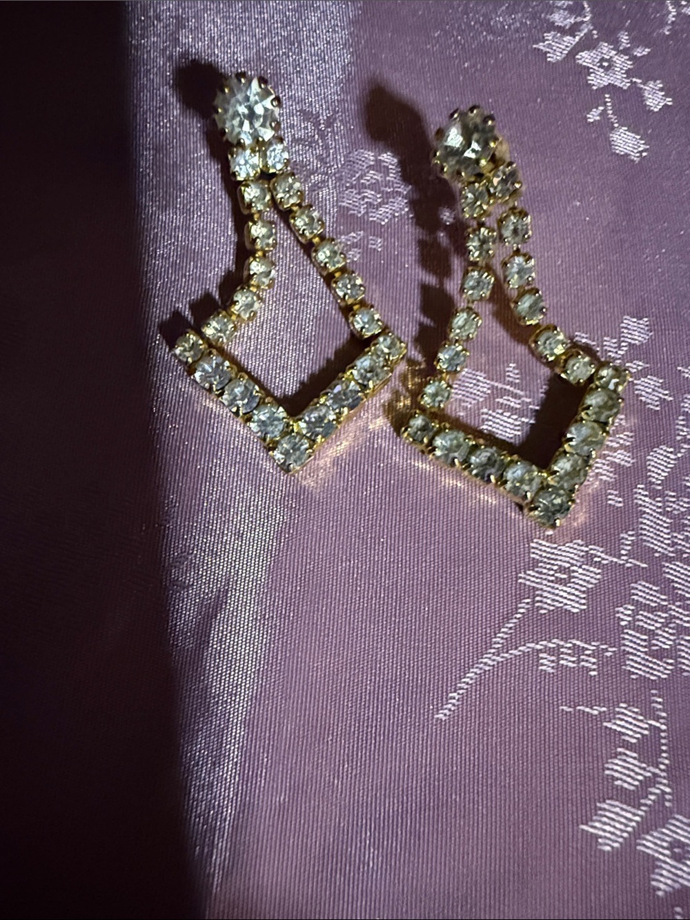Gold-Tone Clear Crystal Drop Earrings - Elegant Women’s Jewelry